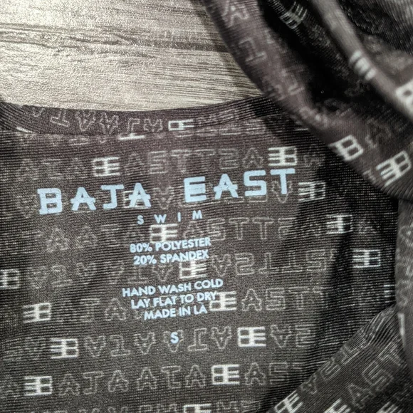 Baja East NWOT Olive Logo Halter One Piece Swimsuit - Picture 3 of 10